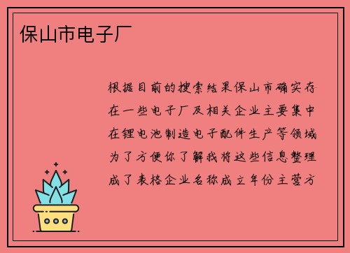 保山市电子厂